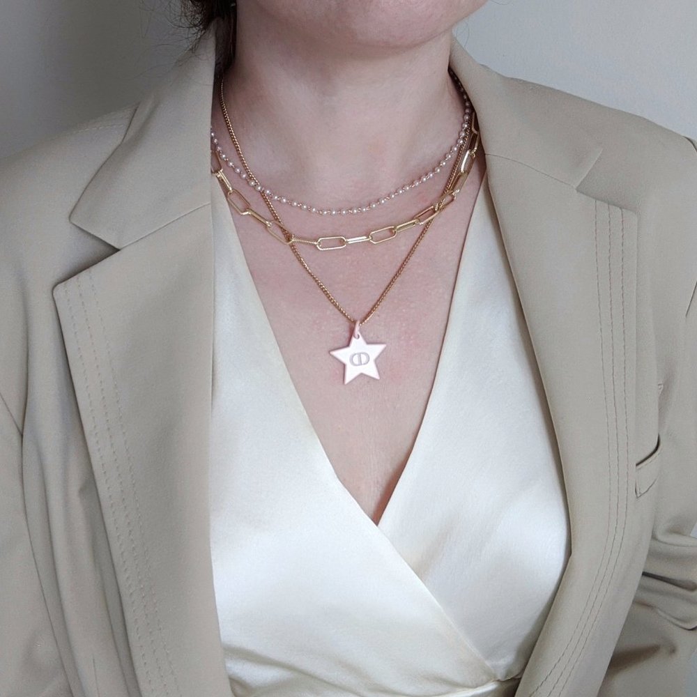 Authentic Repurposed DIOR charm necklace accessory